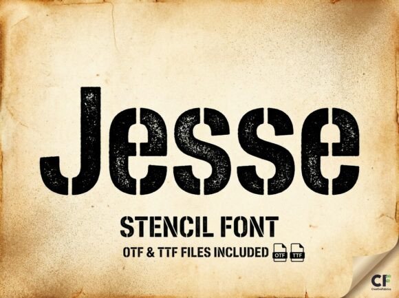 Jesse: The Gritty Stencil Font for Bold, Industrial Design