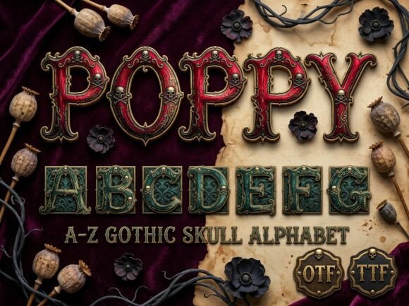 Poppy: Unveiling Gothic Elegance for Dark Design